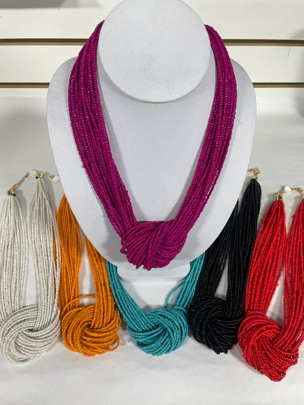 20-Strand Beaded Knot Necklace