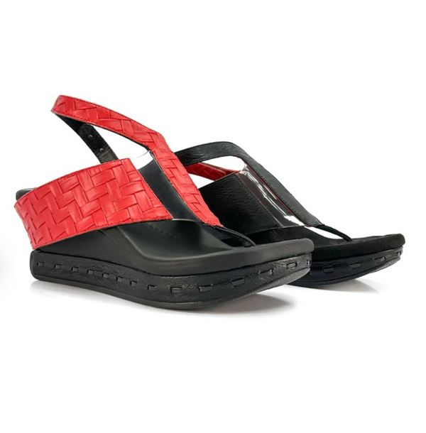 Venitia Red-to-Black Reversible Wedge