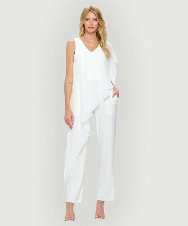 Jumpsuit with Asymmetrical Overlay