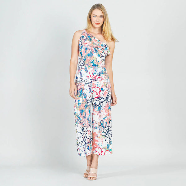 Water Floral High Rise Scrunch Pocket Gaucho Pant