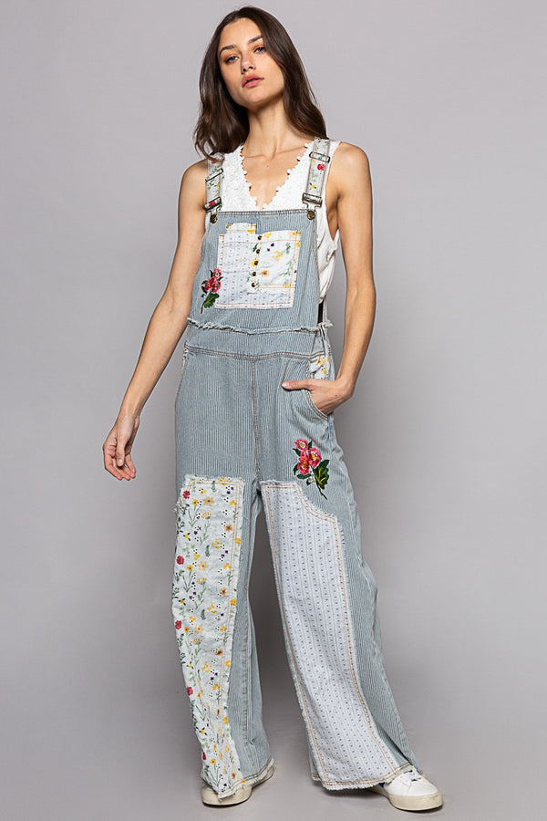 Floral Patchwork Overalls