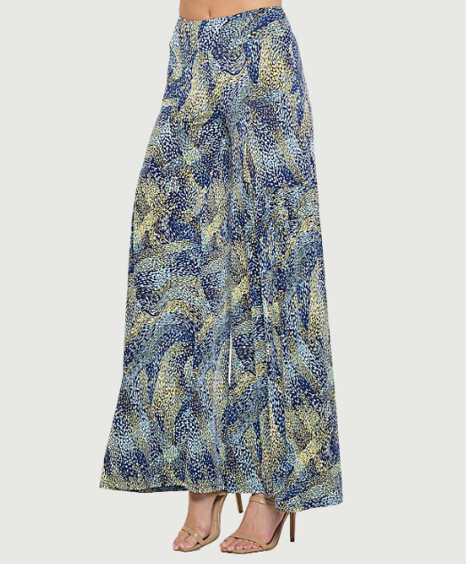 Blue Pop Art Palazzo Pants