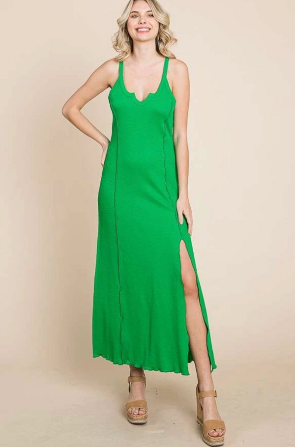 Tiny Notch Neck Maxi Dress