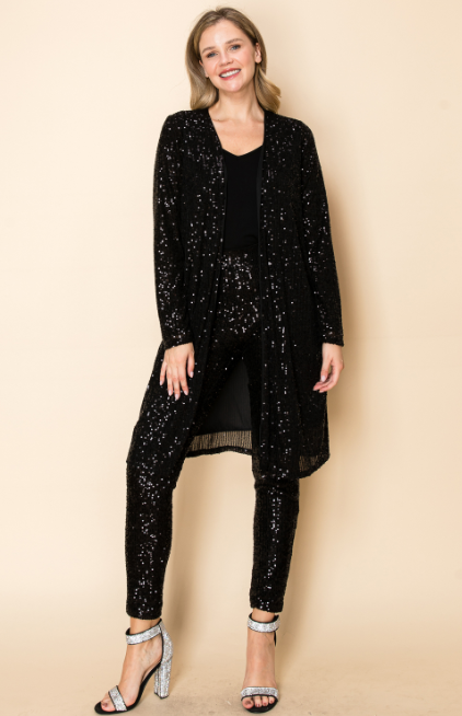 Sequined Long Sleeve Cardigan