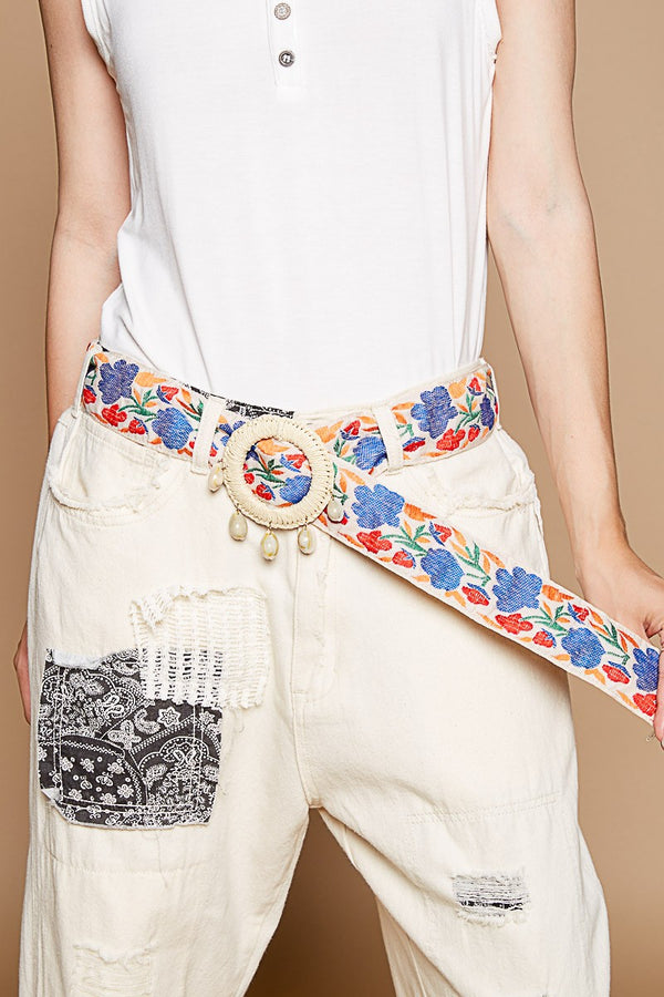 Floral Belt with Shells