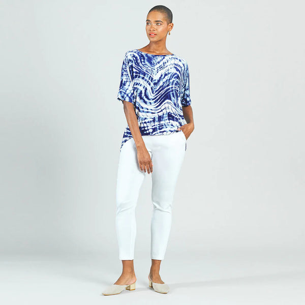 Swirl Wave Butter Knit Loose Cut Hi-Low Top