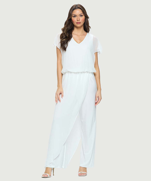 Jumpsuit with Chiffon Overlay